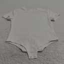 YOGINGO Bodysuits for Womens Crew Neck Short Sleeve Body Suits Going Out Outfits Summer Baisc Leotards Tops Onesie Shirts (Small, White)