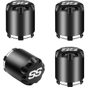 Drive-up Golf Cart Black SS Center Caps, Golf Cart ITP SS Wheel Center Hub Cap for Club Car EZGO Yamaha Models Wheel-4 Black Packs (Height 3.21" / Outer Diameter 2.75")