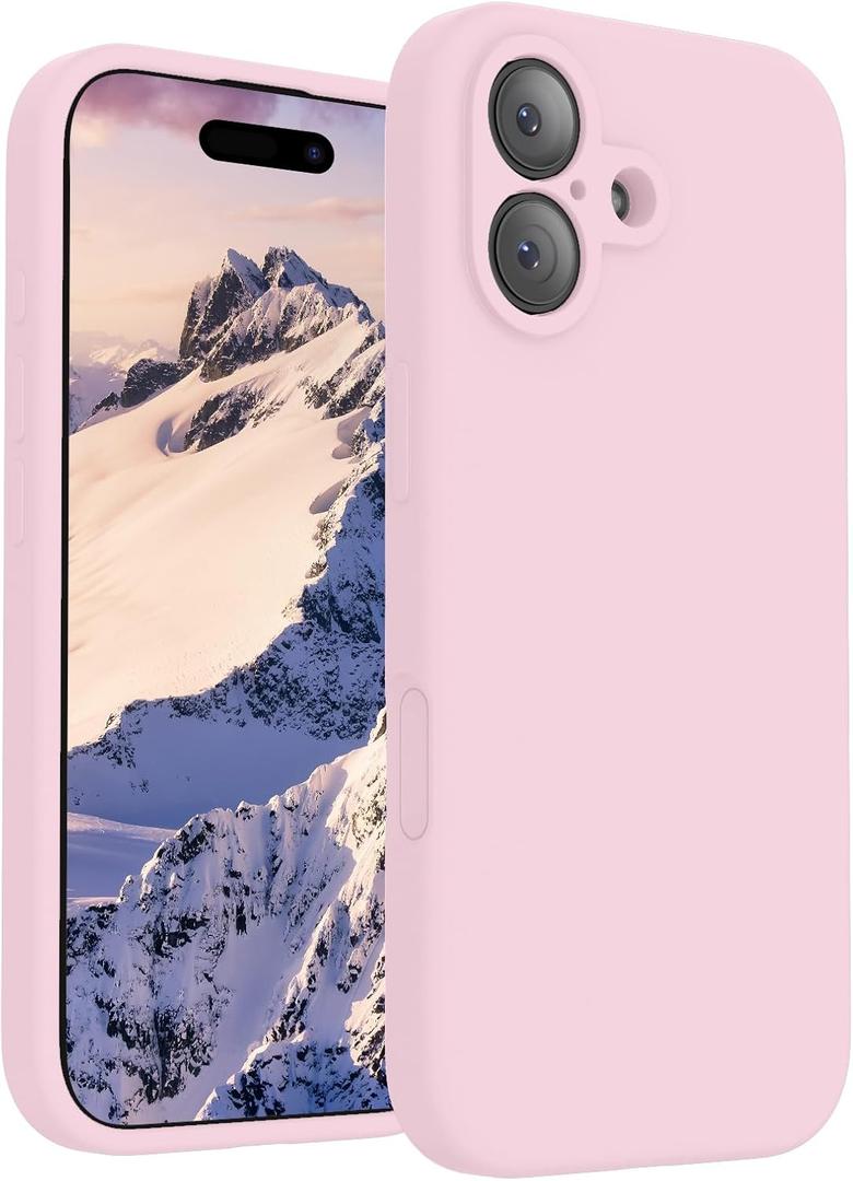 FireNova Magnetic for iPhone 17 Case, Compatible with MagSafe, [Integrated Silicone Camera Control Button] [Camera Protection] Anti-Scratch Microfiber Lining Phone Case, 6.3", Chalk Pink