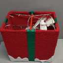 PEIDUO Animated Christmas Santa in Lighted Gift Box, Motion Sensor Christmas Music Decorative Lights, Under The Christmas Tree Present Decorations for Indoor Outdoor Yard Home Holiday Decor