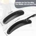 Fat Tire Bike Fender for 3.0-4.0 Wide Tire Mudguard Set Front and Rear 2 Parts-Universal Full Cover Thicken Bicycle Mud Guard Mudflap for Electric Bike Beach Bike