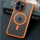 JUESHITUO for iPhone 14 Pro Max Case with Integrated Camera Lens Protection, [Tailored for MagSafe] [Mil-Grade Shockproof Defense] Translucent Matte Protective Case for iPhone 14 Pro Max, Orange