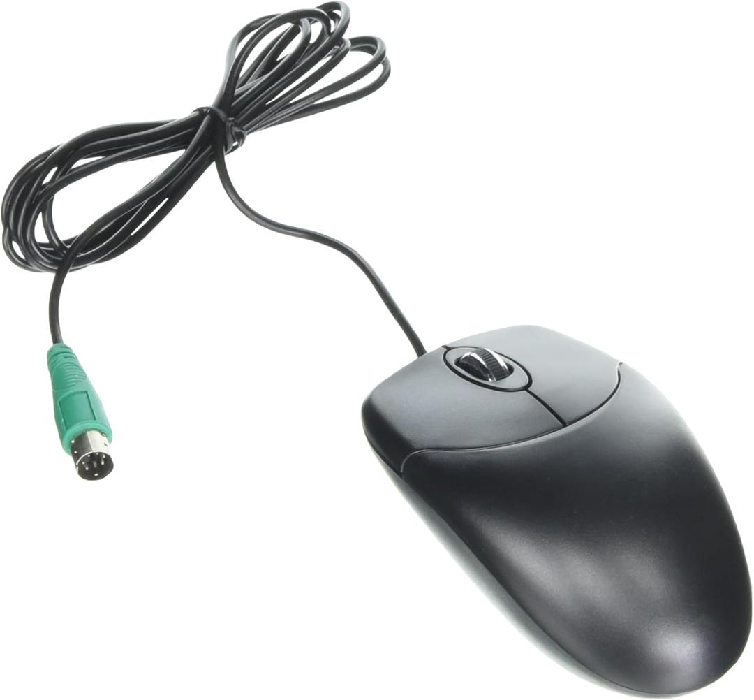 Adesso 3 Button Desktop PS/2 Optical Scroll Mouse, Black (Pack of 2)