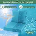 Summsun Outdoor Chair Cushions Set of 4, Waterproof Backrest and Seat Cushion Set for Patio Furniture, Outdoor Replacement Cushions with Removable Cover, 19 x 19 Inch, Teal