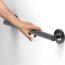 16 inches Stainless Steel Designer Grab Bar for Bath Safety, Collection Glacier, ADA Compliant 500lbs Loading Capacity, Dual Tone (Matte Black | Chrome)