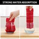 Homaxy 100% Cotton Terry Kitchen Dish Cloths, Ultra Soft and Absorbent Dish Towels for Kitchen, Suitable for Drying and Washing Dishes, 4 Pack, 12 x 12 Inches, Red