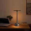 Rechargeable Cordless Table Lamps, Portable 5000mAh Outdoor Table Light, 3 Color Stepless Dimming LED BedsideTable Lamp with Memory Function, Battery Lamp for Kitchen/Dinner/Patio/Restaurant(Black)