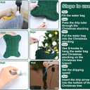 1Set Christmas Tree Watering Bags Slow Release with Green Christmas Socks, Automatic Holiday Trees Care and Watering System Device Xmas Tree Self Waterer Drip Irrigation Bags with Flow Regulators