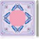 Mahjong Mat, 31.5x31.5 Inch for American Mahjong (Light Purple) | Rubber, Printed Mahjong Rules, Non-Slip Noise Reducing, Waterproof Easy Clean, Roll-Shipped Wrinkle-Free for Mahjong Party