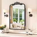 24"x16" Bathroom Medicine Cabinet with Vintage Arched Mirror - All-Metal Black Medicine Cabinets with Hand-Painted Aluminum Door Frame, 2 Stable & Removable ShelvesBlack