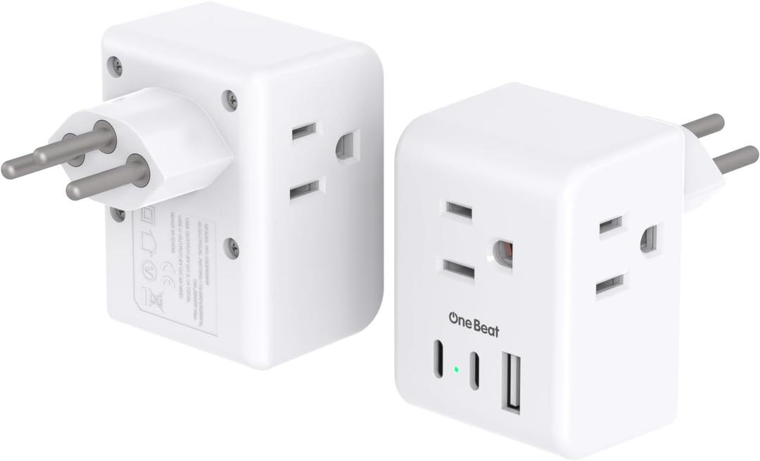 2 Pack Switzerland Travel Plug Adapter, Swiss Outlet Adapter with 3 Outlets 3 USB Charging Ports(2 USB C), Type J Power Adapter, Travel Essentials US to Switzerland, Rwanda, Liechtenstein