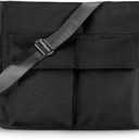 Canvas Messenger Bag Crossbody Shoulder Bag for Men Women Vintage Tote Laptop Bag Large Hobo Bag with Multiple Pockets (Black)