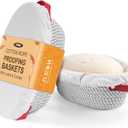 Banneton Bread Proofing Basket,10inch Oval Cotton Rope Sourdough Proofing Basket with Liners & Covers,for Bread Making Baking Fermentation (2 Pack)