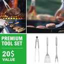 Kingkong 7107 Waterproof BBQ Cover for Weber Genesis E and S Series Gas Grill Including Stainless Steel Meat Fork, Spatula and Tongs, Genesis E/S-60