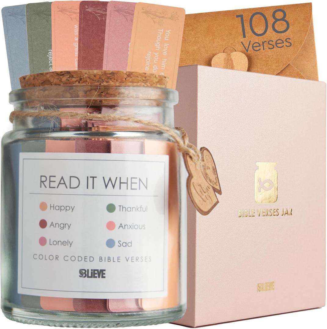 BLIEVE- Read Me When Bible Verses Jar For Daily Encouragement - Easter Basket Stuffers, Birthday Gifts for Women, Inspirational Christian Gifts, Christian Easter Gift For Daughter & Son (Women)