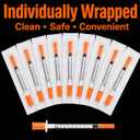 50 PACK U-100 Syringes 30G 5/16" 1ml/cc, Disposable Syringe, Lab Supplies, Individual Wrapped