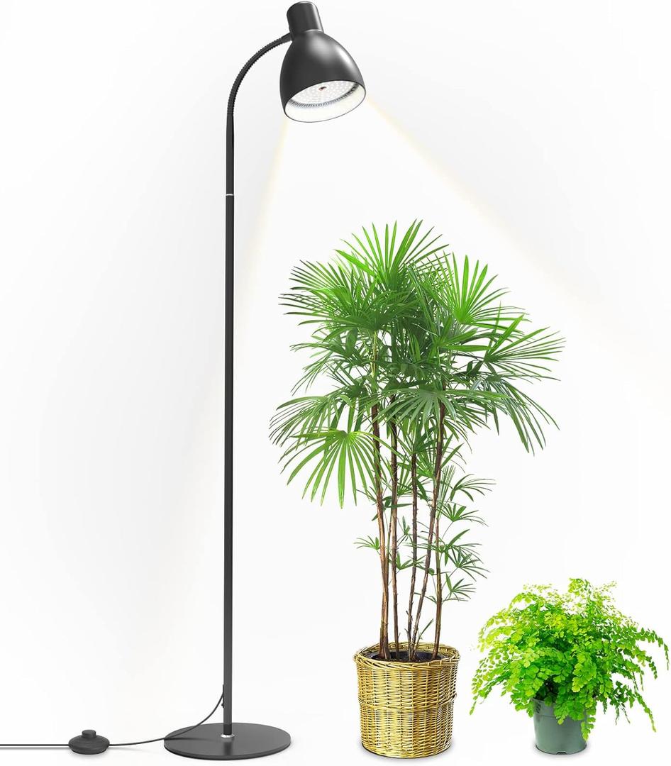 Bstrip Grow Light Lamp, 5000K Full Spectrum 25W LED Grow Light for Indoor Plants - 55" H Stand, Adjustable Angle with On/Off Switch
