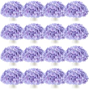 Tigeen 100 Pcs Hydrangea Artificial Flowers Bulk 7.48 Inch Artificial Hydrangeas with Removable Stems Faux Flowers Wedding Decor for Home Garden Party Decoration DIY Project (Orchid)
