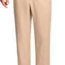 ISEEGZ 30" Men's Linen Pants Casual Dress Pants Drawstring Lightweight Business Trousers with 4 Pockets Beach Summer L