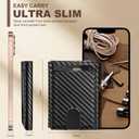 Trifold Wallet for Men - Real Leather Wallet with ID Window, RFID Protection, Coin Pocket & Card Slots - Premium Leather Wallet for Men (Carbon Fiber, Black)