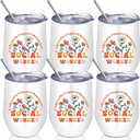 Sieral 6 Pcs Social Worker Gift 12oz Boho Stainless Steel Tumbler with Lid Thank You Coffee Mugs Bulk Social Worker Appreciation Gifts for Volunteers Staff Employee Retirement Gifts