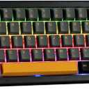 EPOMAKER EK68 65% Gasket NKRO Hot Swappable 2.4Ghz/Bluetooth 5.0/USB-C Wired Mechanical Gaming Keyboard with Knob, South-Facing LED, 3000mAh Battery, RGB Backlight for Win/Mac (Gateron Pro Yellow)