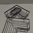 YASONIC Corner Adhesive Shower Caddy, with Soap Holder and 12 Hooks, Rustproof Stainless Steel Bathroom Organizer, No Drilling Wall Mounted Rack, Black, 3-Pack