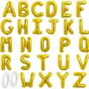 TONIFUL 16 Inch Gold Letter A-Z Balloons, Custom Phrase Mylar Foil Alphabet Letter DIY Personalized Phrase Banner for Birthday Anniversary Celebration Graduation Party Supplies Decoration (26 Pieces)