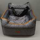 Dog Car Seat - Memory Foam Dog Booster Seat for Small Dogs Up to 25lbs-Elevated Pet Car Seat with Storage Pockets and Dog Seat Belt-Soft Pet Travel Bed for Front & Back Seats-Removable Washable-Grey