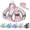JOYPAWS Tiny Dog Harness, All Weather Diamond Mesh, Reflective Stripes, No Pull Step in Lightweight Vest Harness for Puppy, Small Dogs and Cats Pearl Pink XXXS