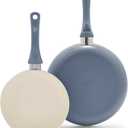 GreenLife 2 Piece (8" & 10") Ceramic Nonstick Skillet Set, Slate Blue