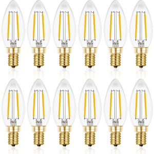 Hizashi Candelabra LED Light Bulbs 25 Watt, Dimmable Chandelier Light Bulbs, 90+ CRI, 200LM, Soft Warm White 2700K, E12 LED Bulb, B10 Candle Bulbs, UL Listed, 12 Pack
