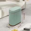 ELPHECO Bathroom Trash Can with Automatic Lid, 2 Gallon Sensor Trash Bin, Smart Garbage Can, IPX5 Waterproof Slim Trash Bin, Motion Sensor Wastebasket for Office, Kitchen, Sage Green Gold