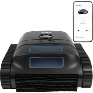 Cordless Robotic Pool Vacuum Cleaner, Intelligent Route Planning, Wall & Waterline Climbing, 90-Min Runtime, for Above Ground/Inground Pools up to 1614 sq. ft, APP Support,White