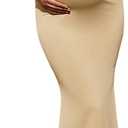 OYOANGLE Women's Maternity Dress Mock Neck Long Sleeve Bodycon Fishtail Maxi Dresses (Beige, M)