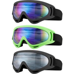 Ski Goggles, Motorcycle Goggles, 3 Pack Snowboard Snow Goggles for Men Women Adult Youth