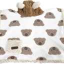 GabeFish Dog Cape Blanket for Small Dogs, Cute Puppy Fleece Pajamas, Cats Cold Weather Coat Wraps with Hood Brown Large (L: Recommand Weight 14-22 lbs (6.5-10kg))