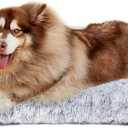 EHEYCIGA Fluffy XXL Dog Crate Pad, Plush Faux Fur Bed for Extra Large Size, Calming Anti Anxiety XXL Dog Bed for Crate, Washable Soft Warm Mat with Non-Slip Bottom (47 x 35, Grey)