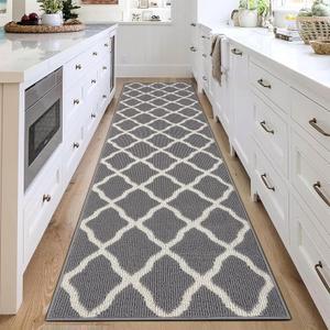 SHACOS Runner Rug 2'x8' Washable Extra Long Entryway Runner Rugs Non Slip Rubber Backing Hallway Rug Runner Kitchen Carpet Runners, Light Gray