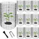 Adnee 10 Packs Wire Plant Protector from Animals - 20" H X 12" D Metal Mesh Plant Cage Covers - Sturdy Garden Bunny Barricades Chicken Wire Cloche for Plants Shrubs Vegetables Flowers