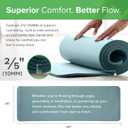 Gaiam Essentials 2/5" Thick (10mm) Yoga & Pilates, Fitness & Exercise Mat with Easy-Cinch Carrier Strap Cusion Support For Fitness and Gym Workouts