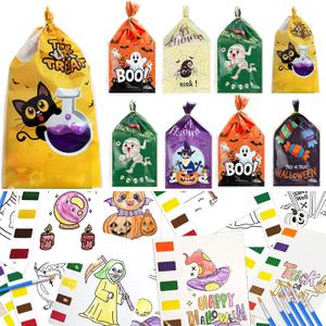 168Pcs Water Coloring Books Halloween Party Favors for Kids, 24 Pack Mini Coloring Books Bulk for Kids Halloween Goodie Bag Stuffers Students Classroom Crafts Trick or Treat Toys Gifts