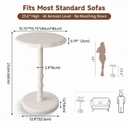 Round Side Table, 100% Solid Wood End Table, 5-Min Assembly, White