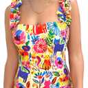 SPORLIKE One Piece Swimsuit Women Ruffle Adjustable Straps Bathing Suit Padded Swimwear (Large, Animal Print)