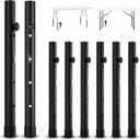 8-Pack Table Leg Extensions - Straight/Bent Leg Folding Table, Metal Extenders, Reduces Stooped Work, 4 Level Height Adjustable Risers