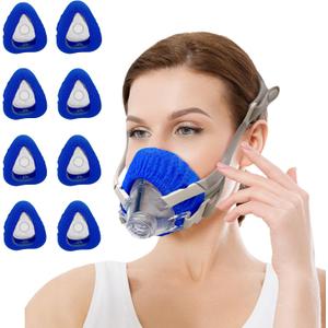 8 Pack CPAP Mask Liners Comfort Silky CPAP Mask Covers One Size Compatible with F20/F10 And Most Full Face Style CPAP Mask Improve The Comfort of Wearing The Mask (Not Fit Nasal Style CPAP Mask (Blue)
