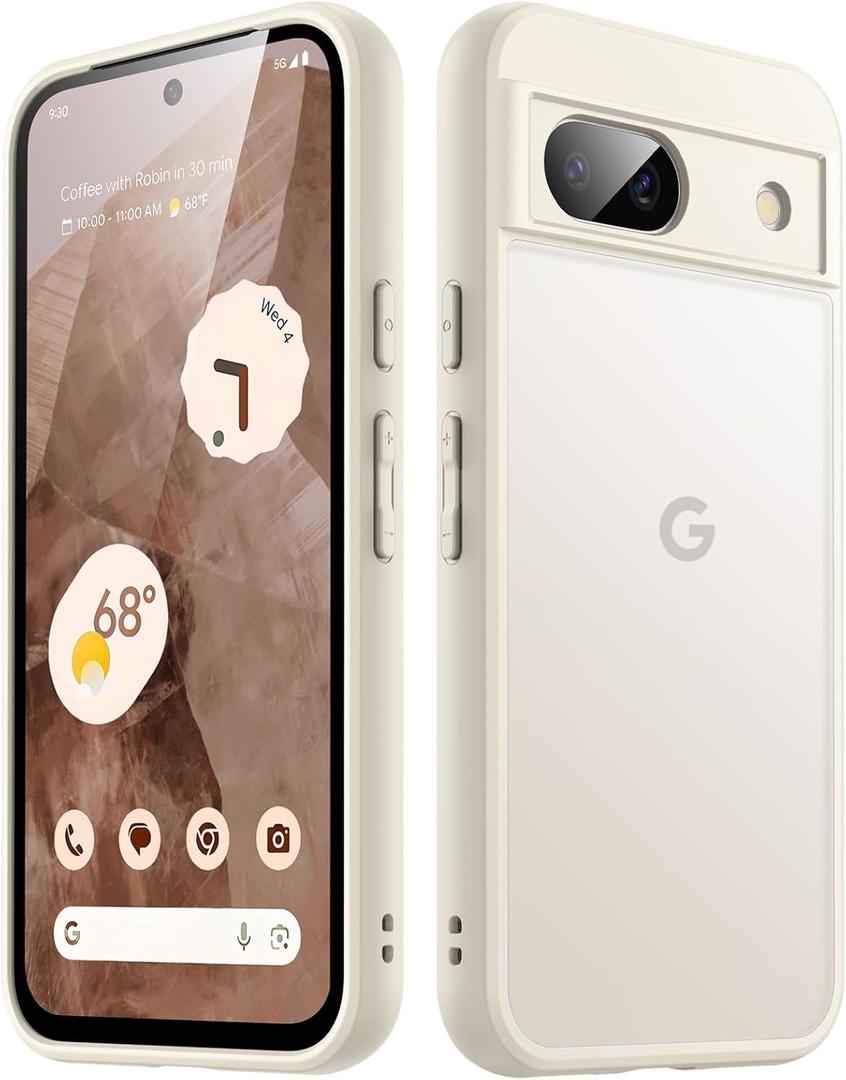 JETech Matte Case for Google Pixel 8a 6.1-Inch 2024, Frosted Translucent Back Protective Slim Phone Cover, Anti-Fingerprints (Beige)
