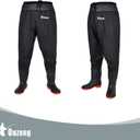 Waterproof Fishing Waist Waders Pants with Boots for Men and Women for Fishing Hunting outdoors (Black), M12