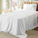 Bedsure Twin XL Sheet Sets Dorm Bedding - 3 Pieces Soft Extra Long Twin Sheets, Hotel Luxury, Easy Care Microfiber for Women, Men, White