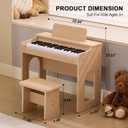 Kids Piano Keyboard, 37 Keys Wooden Digital Piano for Kids with Bench